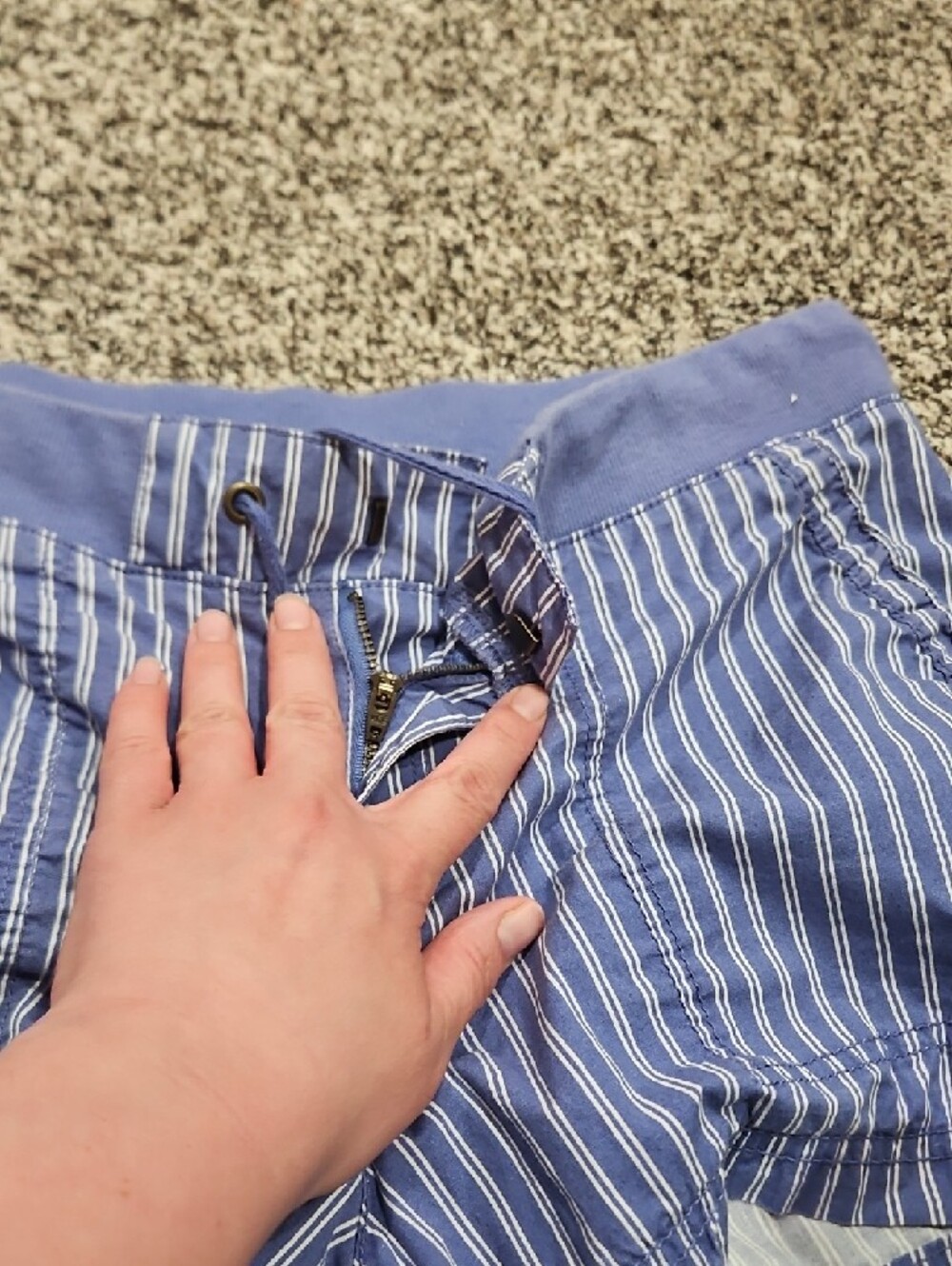 a.n.a Blue and White Striped Drawstring Athletic Shorts - Picture 5 of 9